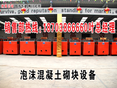 巩义市世邦泡沫混凝土工程有限公司主要生产泡沫混凝土砌块设备L