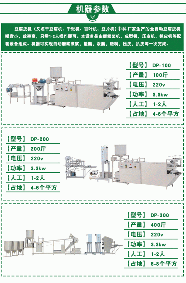 豆腐皮机器参数